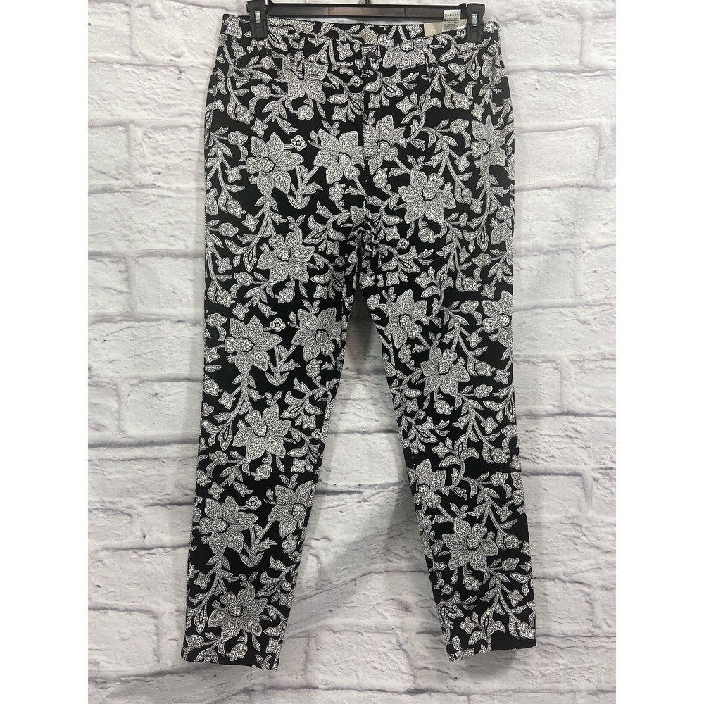 Chico's Jeans Women's 3 US 16 Black White Catalina Mix Jegging Floral New
